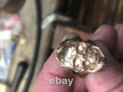 10K Solid Gold Skull Ring weight range 13-16 grams