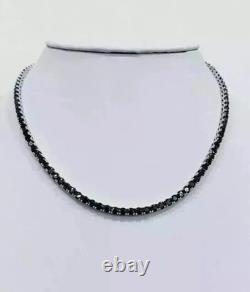 15Ct Round Cut Lab-Created Diamond Men's Tennis Necklace 14k White Gold Plated