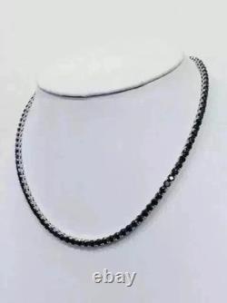 15Ct Round Cut Lab-Created Diamond Men's Tennis Necklace 14k White Gold Plated