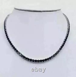 15Ct Round Cut Lab-Created Diamond Men's Tennis Necklace 14k White Gold Plated