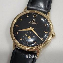 1947 Omega Automatic Bumper Mens Vintage Watch Cal 342 32mm Black Dial Serviced