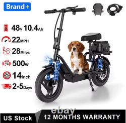 2026 500W 14inch Electric Bicycle with Box 10.4AH Battery 28Miles Max Range