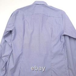 $245 Eton Slim Fit Blue Striped Dress Shirt Mens Size Medium 15.5 (39)