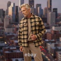 $298 Faherty Range Fleece Lined CPO Very warm Plaid Overshirt Jacket Men's S