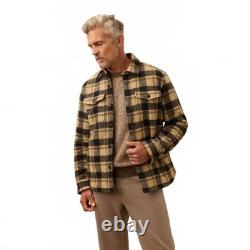 $298 Faherty Range Fleece Lined CPO Very warm Plaid Overshirt Jacket Men's S