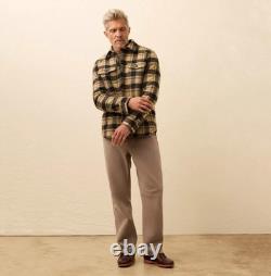 $298 Faherty Range Fleece Lined CPO Very warm Plaid Overshirt Jacket Men's S