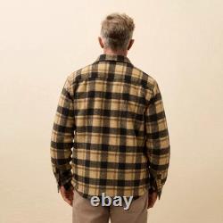 $298 Faherty Range Fleece Lined CPO Very warm Plaid Overshirt Jacket Men's S