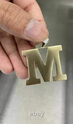 2Ct Round Cut Real Moissanite Men's Custom Letter Pendant 14K YellowGold Plated