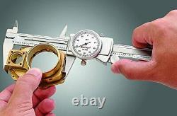 3202-6 Dial Caliper, Hardened Stainless Steel, 0-6 Range. 001 Graduations