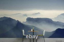 3D Mountain Range Ink Self-adhesive Removeable Wallpaper Wall Mural 1604