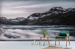 3D Mountain Range Rivers Self-adhesive Removeable Wallpaper Wall Mural 833