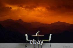 3D Mountain Range Sunset Glow Self-adhesive Removeable Wallpaper Wall Mural 2580