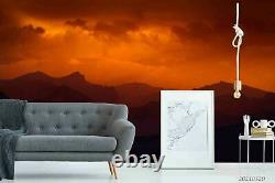 3D Mountain Range Sunset Glow Self-adhesive Removeable Wallpaper Wall Mural 2580