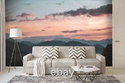 3D Mountain Range Sunset Glow Self-adhesive Removeable Wallpaper Wall Mural 908