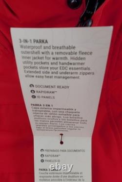 5.11 Tactical 3-in-1 Parka Jacket Mens 2XL Range Red Waterproof Removable Liner