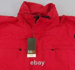 5.11 Tactical 3-in-1 Parka Jacket Mens 2XL Range Red Waterproof Removable Liner