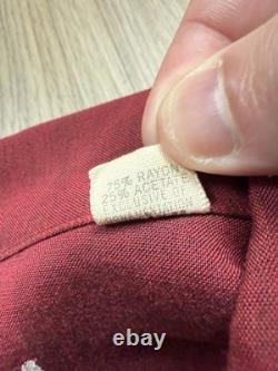 50s Vintage Range Rider Rayon Rockabilly Snap Shirt Men's Large Red Black Cowboy