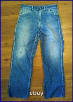 60's Range Roper jeans denim rockabilly distressed holes ragged Actual 34 x 31