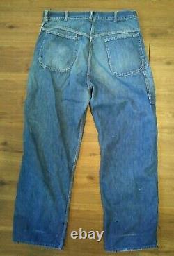 60's Range Roper jeans denim rockabilly distressed holes ragged Actual 34 x 31