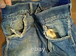 60's Range Roper jeans denim rockabilly distressed holes ragged Actual 34 x 31