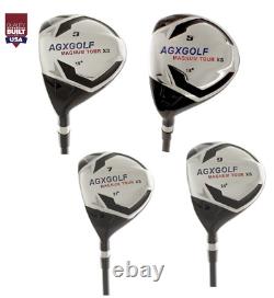 Agx Men's Magnum Xs Left Hand Fairway Woods Set #3, 5, 7 & 9 Graphite Shafts