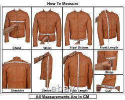 Arizona Mens Classic Biker Fitted Designer Style Tan Soft Napa Leather Jacket