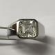 Awesome 2.80ct Asscher Cut Moissanite Bezel Men's Engagement 14k White Gold Ring