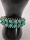B564 Vintage Southwestern Turquoise Cluster Cuff Bracelet Wide Statement Silver