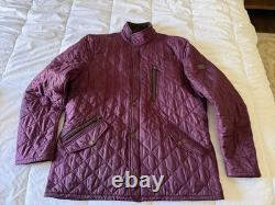 Barbour Men's Rare Burgundy Powell Quilted Regular Fit Range Rover Jacket XL