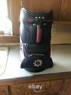 Ben Hogan Leather Emroided Golf Bag. Nice. Man Cave. Driving Range. 20x14x10