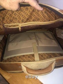 Beretta Brief Case Range Shooting Bag Tan Leather Soft Padded Canvas Travel EUC