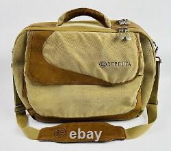 Beretta Briefcase Travel Range Shooting Tan Leather Carrying Case Shoulder Bag