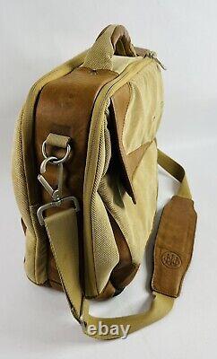 Beretta Briefcase Travel Range Shooting Tan Leather Carrying Case Shoulder Bag