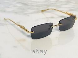 Braglia Panther Lion Tiger Clear Glasses Gold Rappers Shades Sunglasses Buffs 53