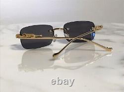 Braglia Panther Lion Tiger Clear Glasses Gold Rappers Shades Sunglasses Buffs 53