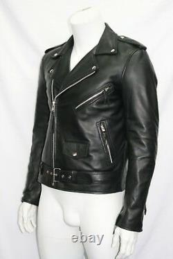 Brando Mens Classic Biker Fitted Designer Style Black Soft Napa Leather Jacket