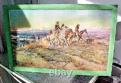 CHARLES M. RUSSELL' MEN OF THE OPEN RANGE' Colson COLSOCOLOR OLD REPRODUCTION