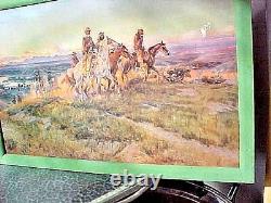 CHARLES M. RUSSELL' MEN OF THE OPEN RANGE' Colson COLSOCOLOR OLD REPRODUCTION