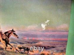 CHARLES M. RUSSELL' MEN OF THE OPEN RANGE' Colson COLSOCOLOR OLD REPRODUCTION