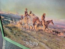 CHARLES M. RUSSELL' MEN OF THE OPEN RANGE' Colson COLSOCOLOR OLD REPRODUCTION