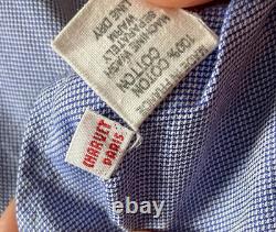 CHARVET Paris PLACE VENDOME Men's Pure Cotton Bespoke Shirt Blue M in France 16