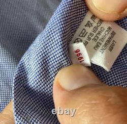 CHARVET Paris PLACE VENDOME Men's Pure Cotton Bespoke Shirt Blue M in France 16