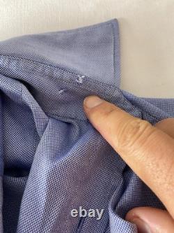 CHARVET Paris PLACE VENDOME Men's Pure Cotton Bespoke Shirt Blue M in France 16