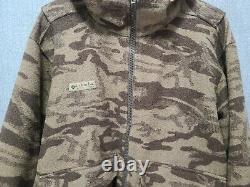 COLUMBIA Gallatin Range Heavy Wool Brown Camo Hooded Hunting Jacket Large B45