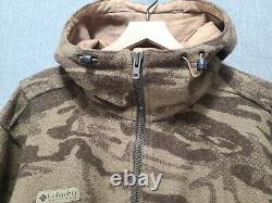 COLUMBIA Gallatin Range Heavy Wool Brown Camo Hooded Hunting Jacket Large B45