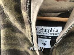 COLUMBIA Gallatin Range Heavy Wool Brown Camo Hooded Hunting Jacket XL GC