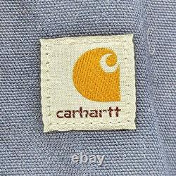 Carhartt Hooded Work Jacket Lined Canvas Duck Ruger Embroidery Mens 2XL Navy