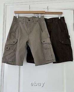 Carhartt men size 32 Cargo Work & Range shorts lot of 2 brown, Tan rugged logo