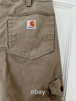 Carhartt men size 32 Cargo Work & Range shorts lot of 2 brown, Tan rugged logo