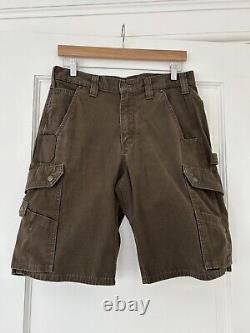 Carhartt men size 32 Cargo Work & Range shorts lot of 2 brown, Tan rugged logo